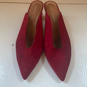 Red Suede Mules